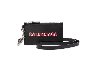 BALENCIAGA Cash Card Case On Keyring "Black"