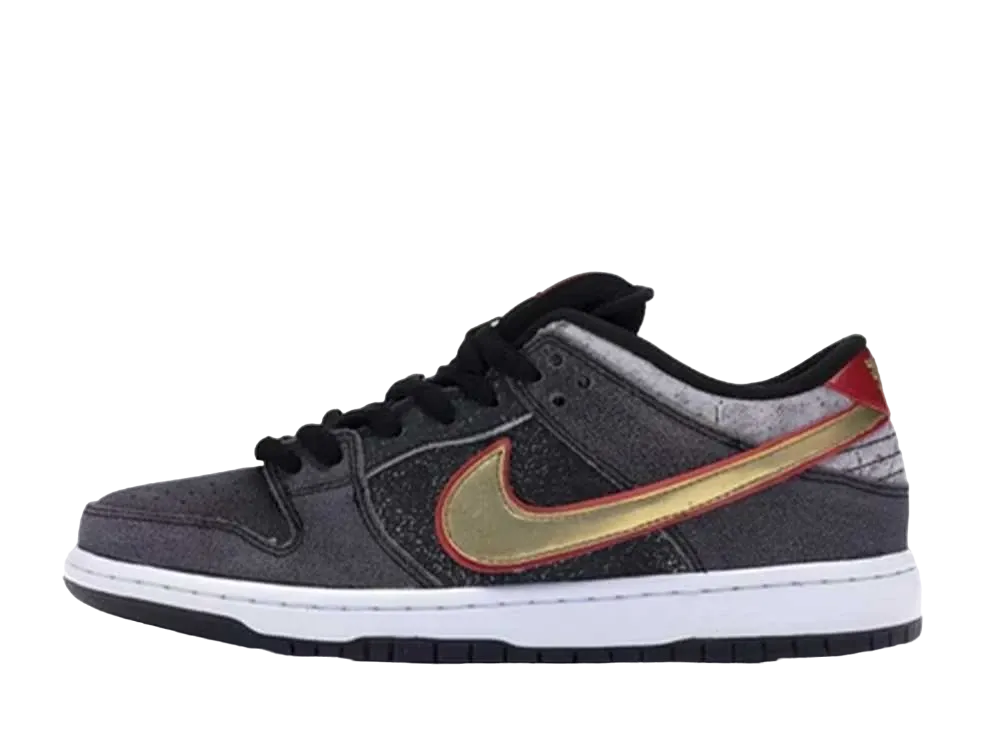 Nike SB Dunk Low PRM QS "Black/Metallic gold/University Red"