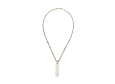 GUCCI Plate Tag W Ball Chain Necklace "Silver"