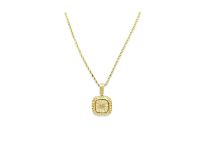 Dior Rhinestone Square Logo Necklace "Gold"