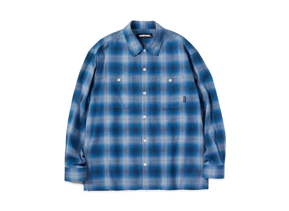 NEIGHBORHOOD CR CHECK / CR-SHIRT . LS "Blue"
