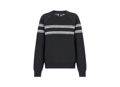 Dior REVERSIBLE CREW-NECK SWEATER Blue Double-Sided Technical Cashmere with Dior Oblique Motif