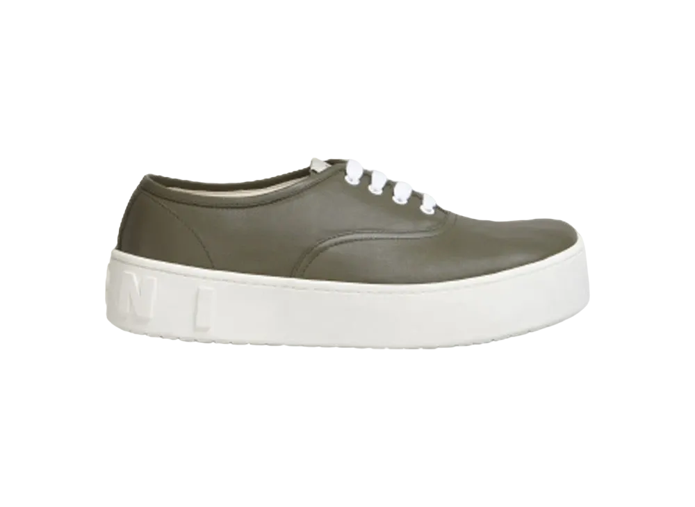MARNI Soft Calfskin Sneaker Green "Dusty Olive"