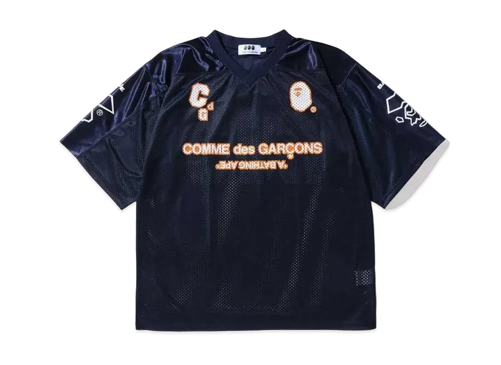 A BATHING APE CDG OSAKA FOOTBALL SHIRT "Navy"