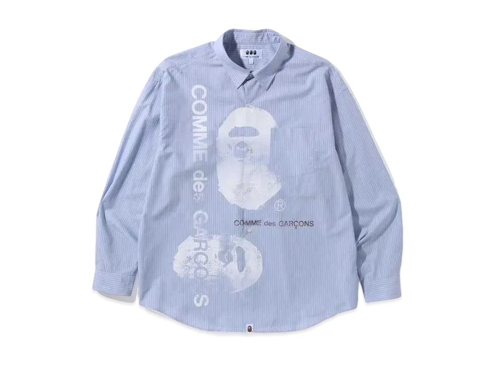 A BATHING APE CDG OSAKA LOOSE FIT SHIRT "Blue"