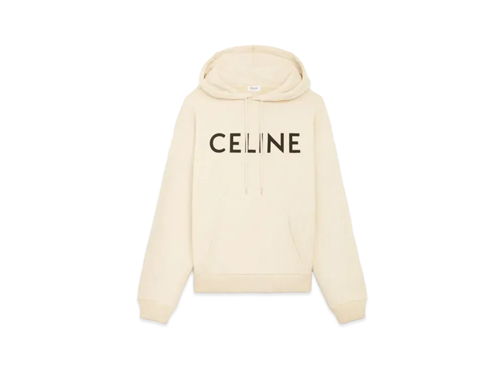 CELINE Celine Hoodie In Cotton Fleece "Jaune Pale/Black"
