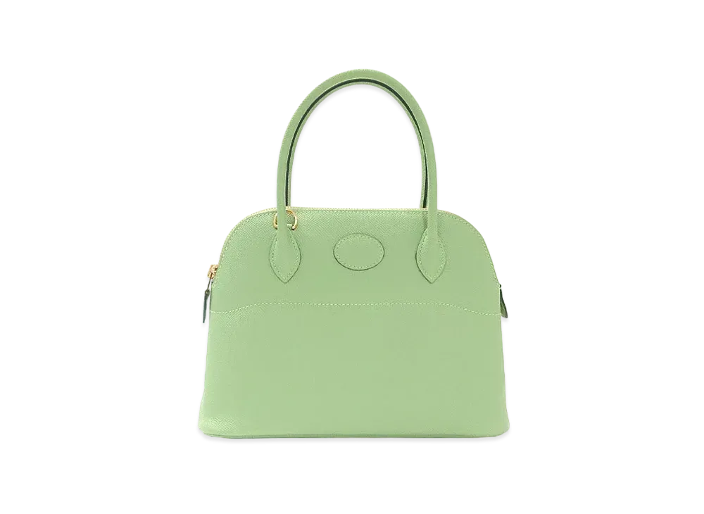 エルメス ボリード エプソン "ヴェールクリケット/ゴールド"