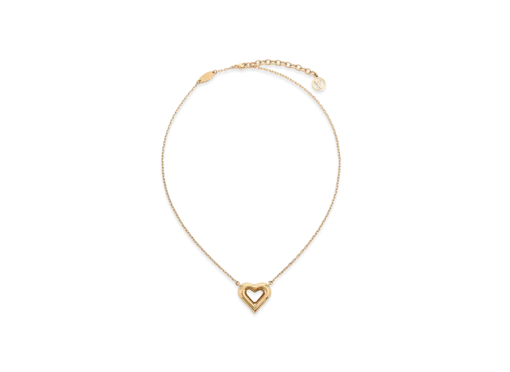 ルイヴィトン LV＆V ハート ネックレス "ゴールド" M61136