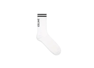 CELINE Socks In Striped Cotton"White/Black"