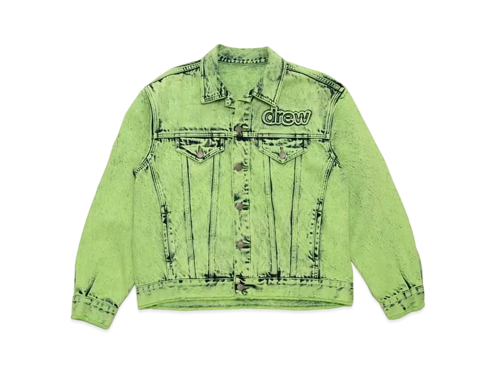 drew house oversized trucker jacket "Painted Lime"
