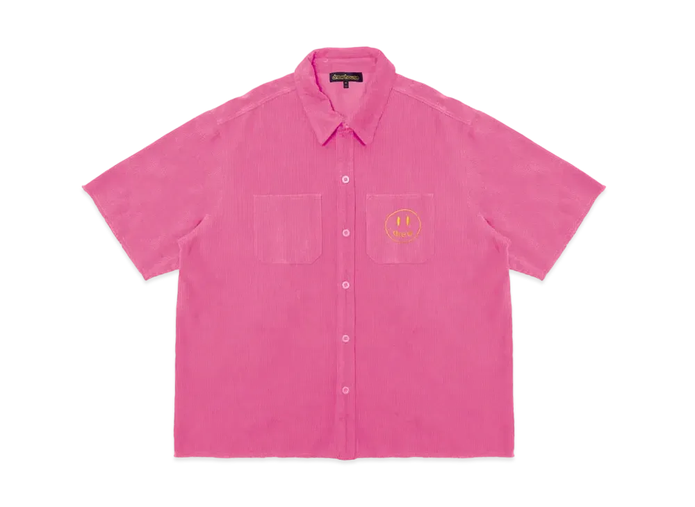 drew house corduroy ss shirt "Hot Pink"