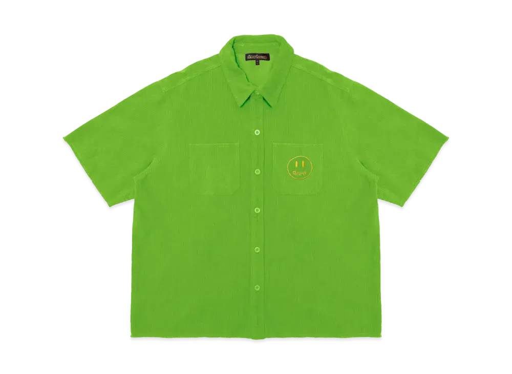 drew house corduroy ss shirt "Lime"