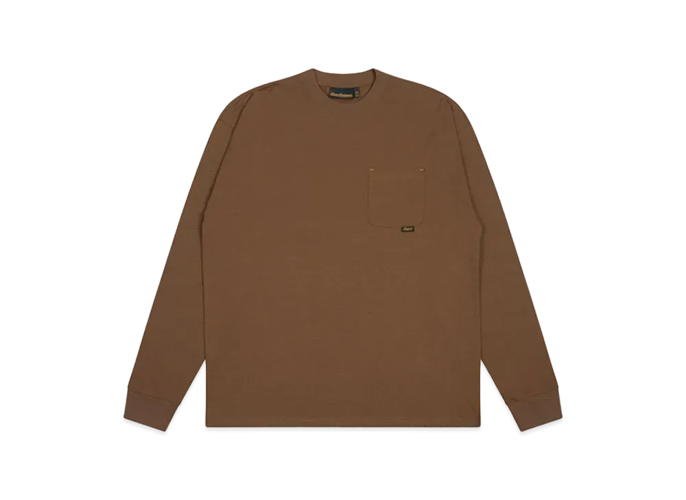 drew house basic ls pocket tee "Brown"