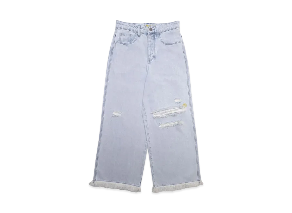 drew house ultra wide leg jean "Distressed Vintage Indigo"