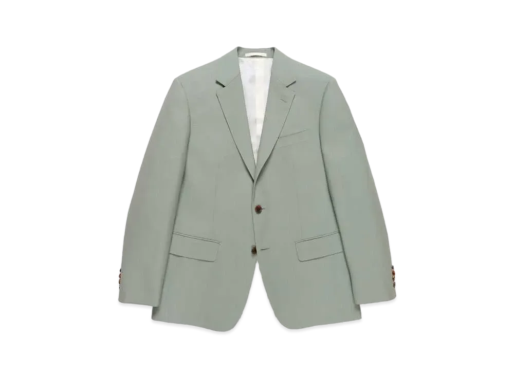 WACKO MARIA SINGLE BREASTED JACKET (IMPOET FABRIC / DOEMEUIL) "Light Green"