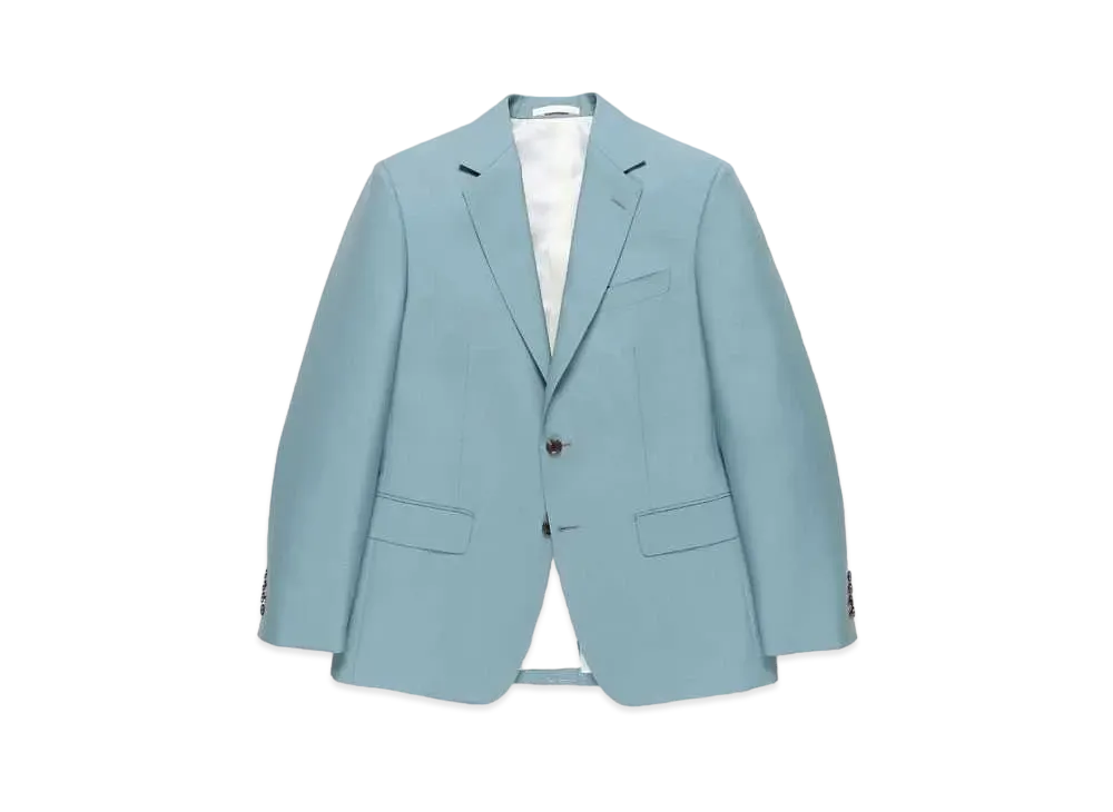 WACKO MARIA SINGLE BREASTED JACKET (IMPOET FABRIC / DOEMEUIL) "Light Blue"