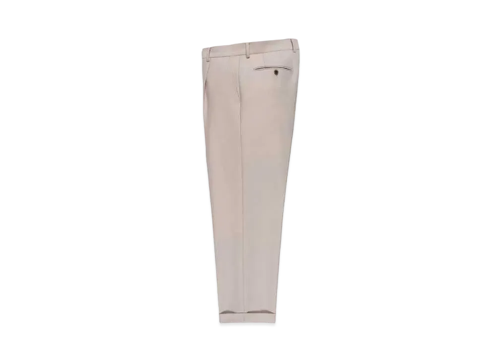 WACKO MARIA PLEATED TROUSERS (IMPOET FABRIC / DOEMEUIL) "White Beige"