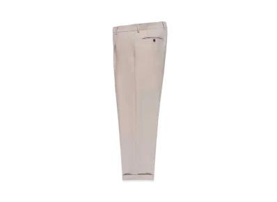 WACKO MARIA PLEATED TROUSERS (IMPOET FABRIC / DOEMEUIL) "White Beige"