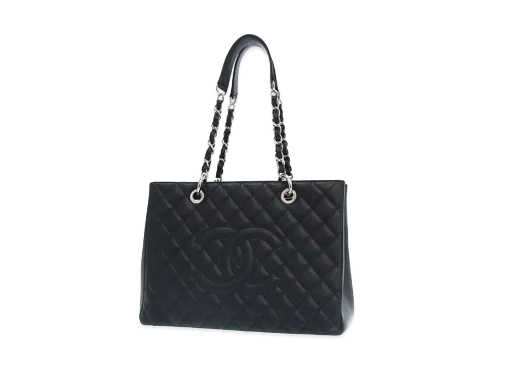 CHANEL GST Matelasse Chain Tote Bag Caviarskin "Black/Silver"