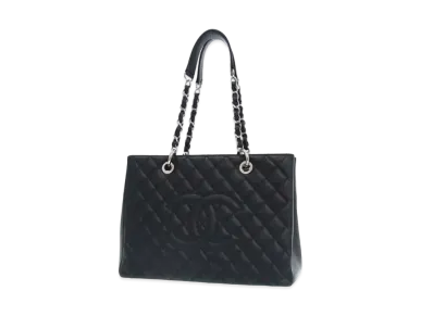 CHANEL GST Matelasse Chain Tote Bag Caviarskin "Black/Silver"