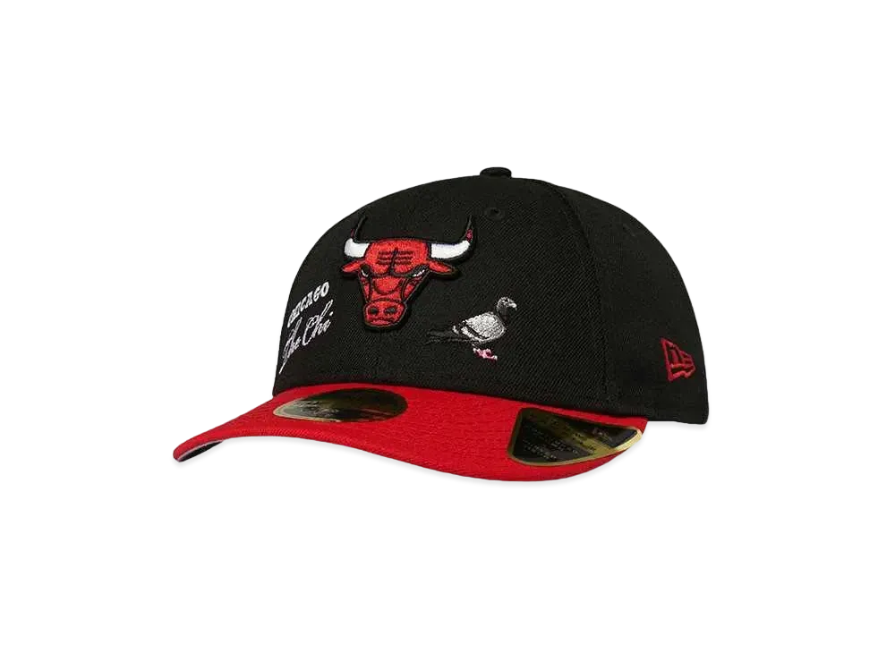 NEW ERA LP 59FIFTY STAPLE CHICAGO BULS BLACK RED VISOR