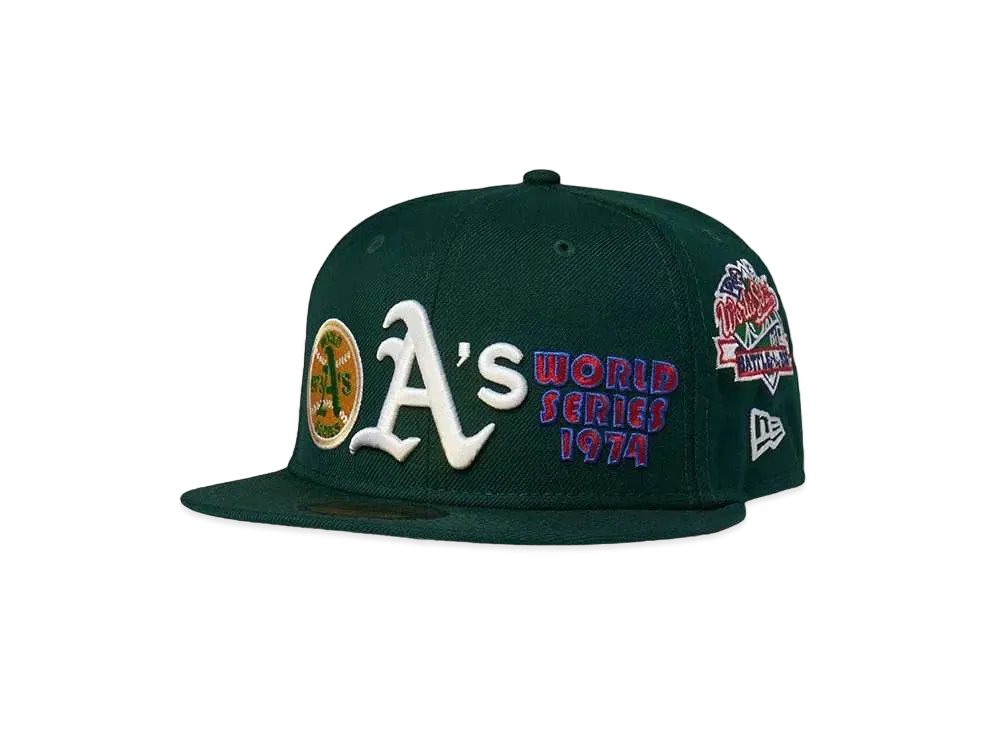 NEW ERA 59Fifty World Champions Oakland Athletics Gray Under Viso "Green"