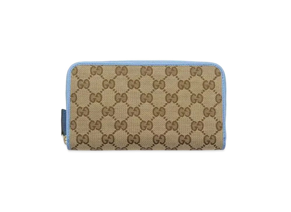 グッチ GGキャンバス ジップアラウンドウォレット "ベージュ/エボニー/ライトブルー" 363423 KY9LG 8611