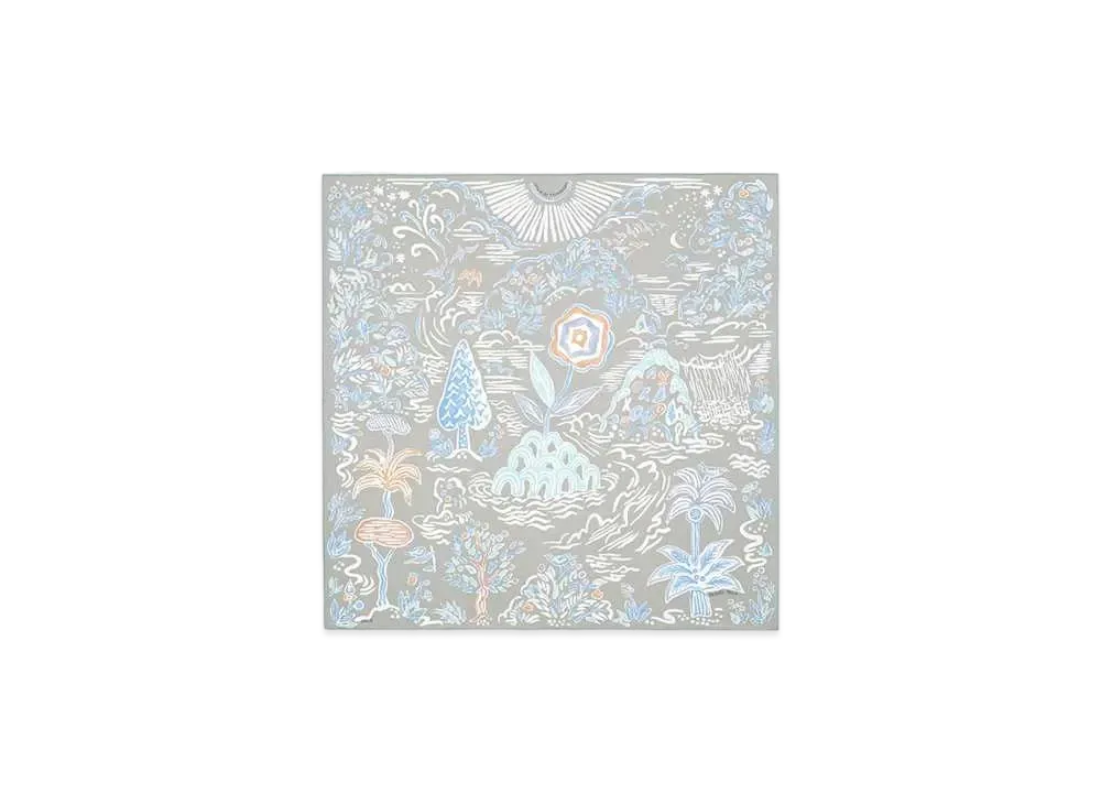 Hermes Isola Di Primavera Scarf 90 "Gris Clair/Bleu Pale/Blanc"