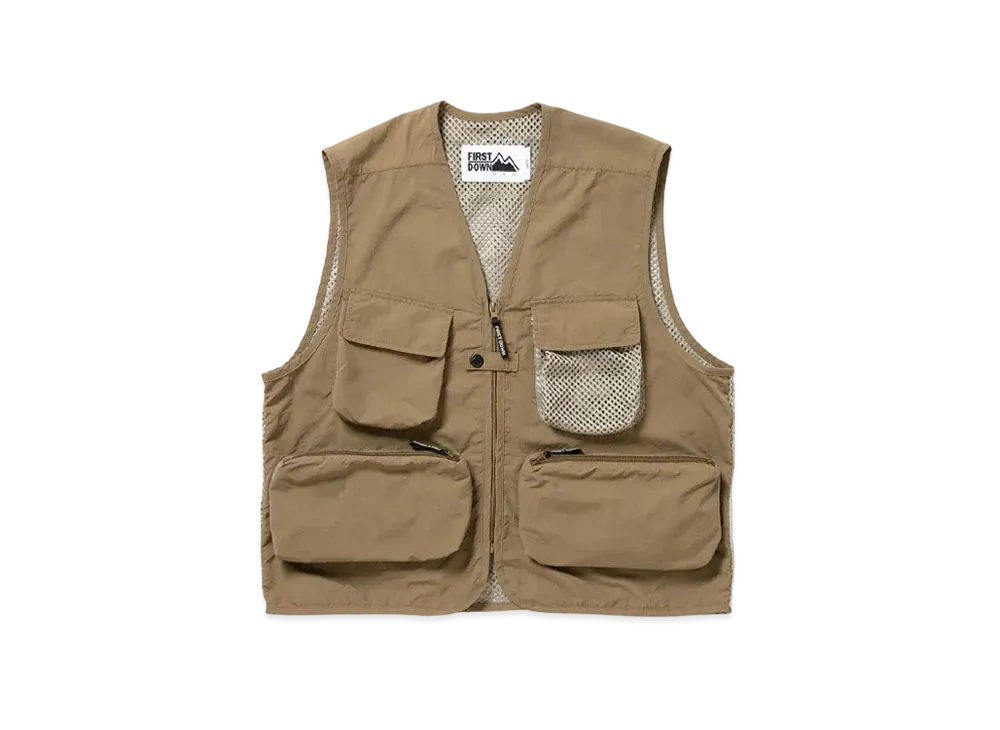 FIRST DOWN RIVER VEST SUPPLEX NYLON "Light Khaki"