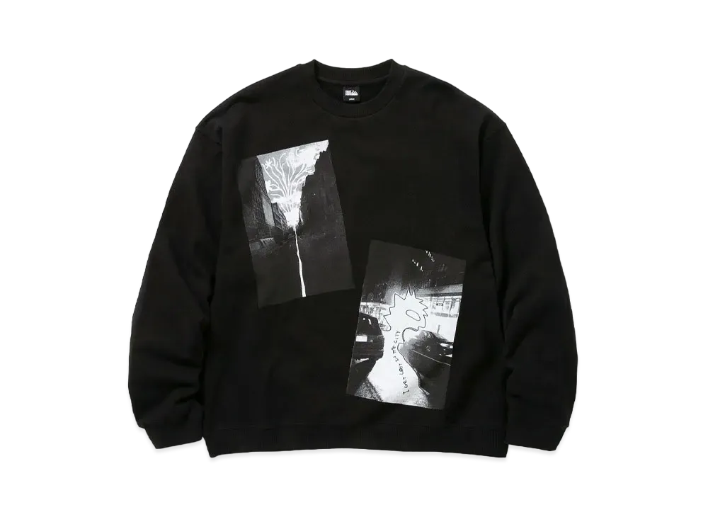 FIRST DOWN CREW SWEAT by E-WAX STUDIO "Black"