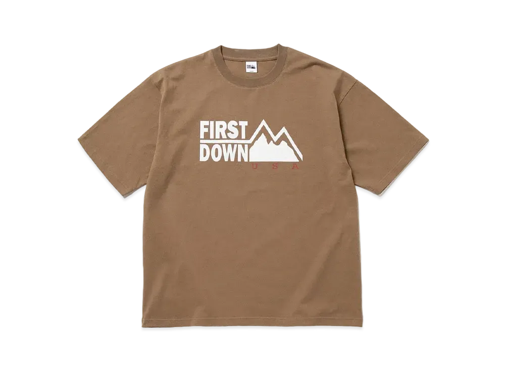 FIRST DOWN FDUSA S/S TEE COTTON JERSEY "Light Khaki"