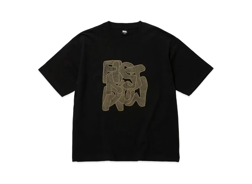 FIRST DOWN S/S TEE #3 COTTON JERSEY by E-WAX STUDIO "Black"