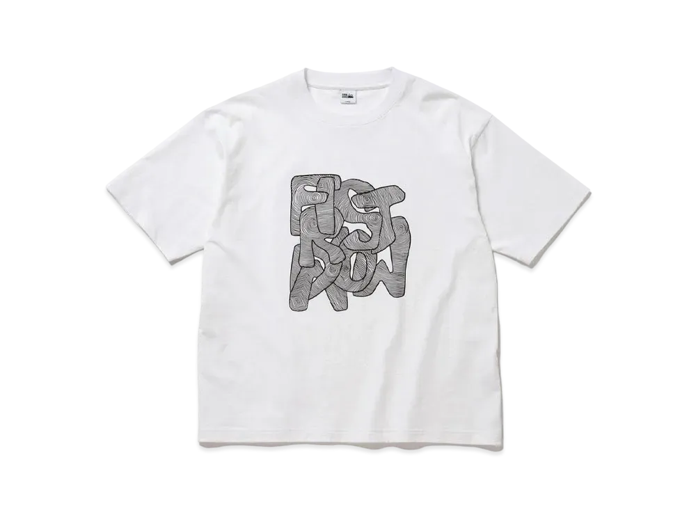 FIRST DOWN S/S TEE #3 COTTON JERSEY by E-WAX STUDIO "White"