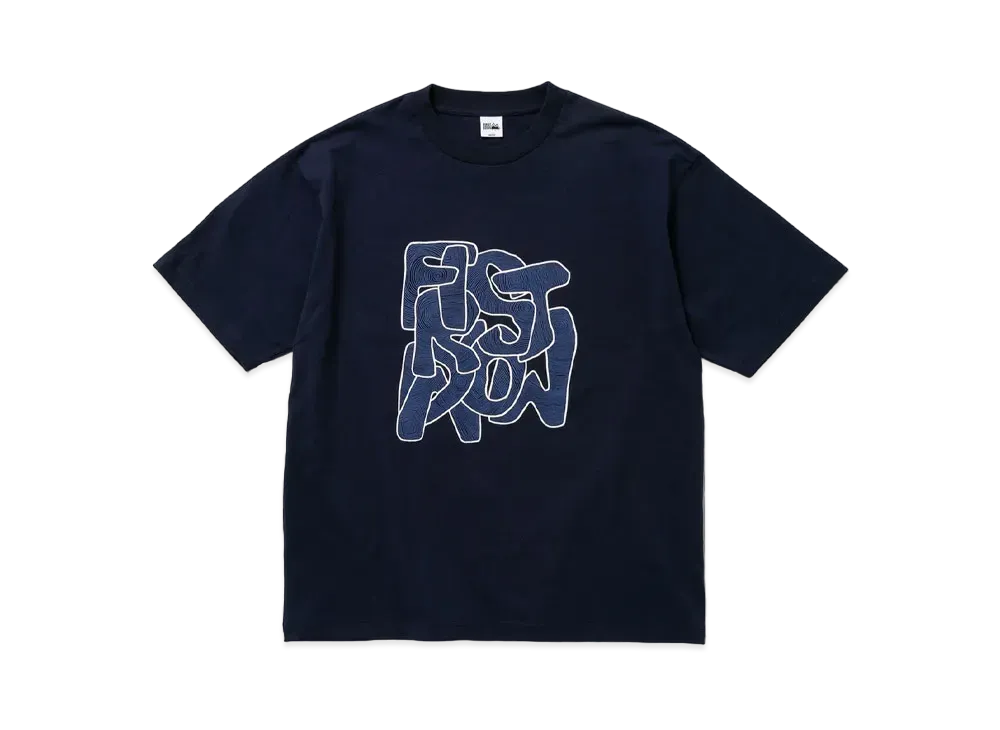 FIRST DOWN S/S TEE #3 COTTON JERSEY by E-WAX STUDIO "Navy"