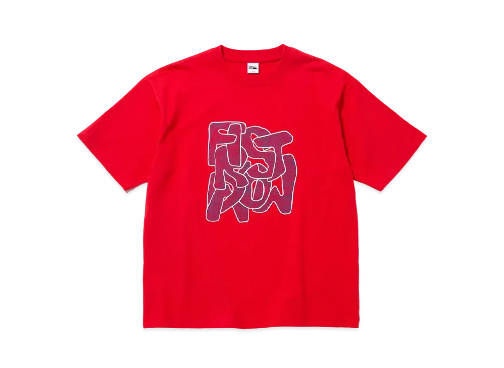 FIRST DOWN S/S TEE #3 COTTON JERSEY by E-WAX STUDIO "Red"