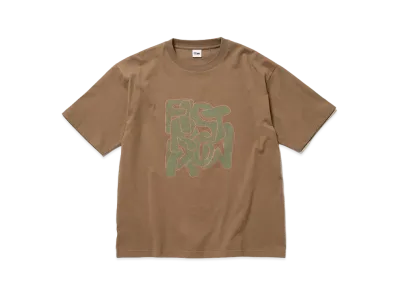 FIRST DOWN S/S TEE #3 COTTON JERSEY by E-WAX STUDIO "Light Khaki"