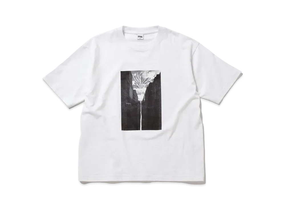 FIRST DOWN S/S TEE #2 COTTON JERSEY by E-WAX STUDIO "White"