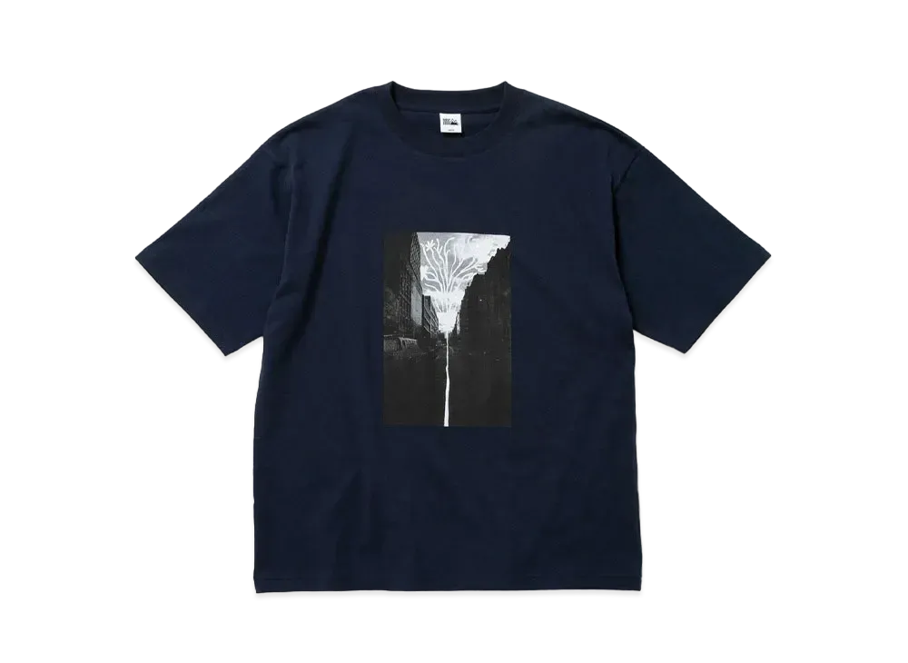 FIRST DOWN S/S TEE #2 COTTON JERSEY by E-WAX STUDIO "Navy"