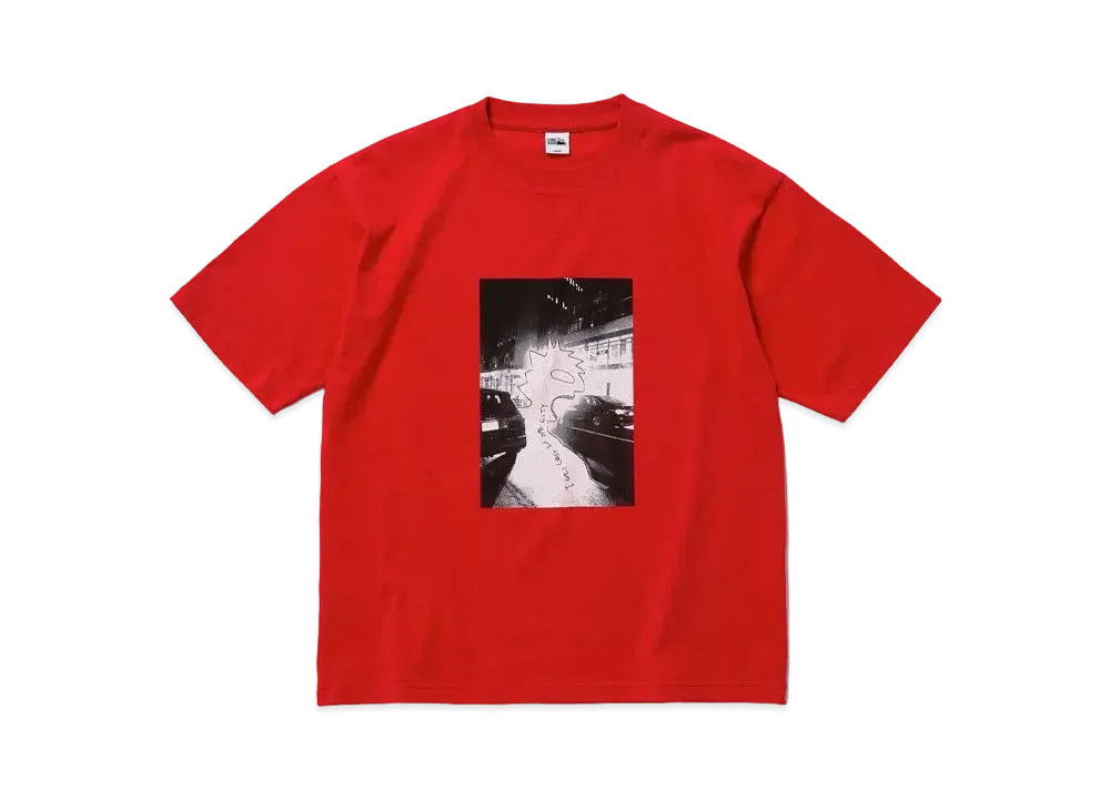 FIRST DOWN S/S TEE #1 COTTON JERSEY by E-WAX STUDIO "Red"