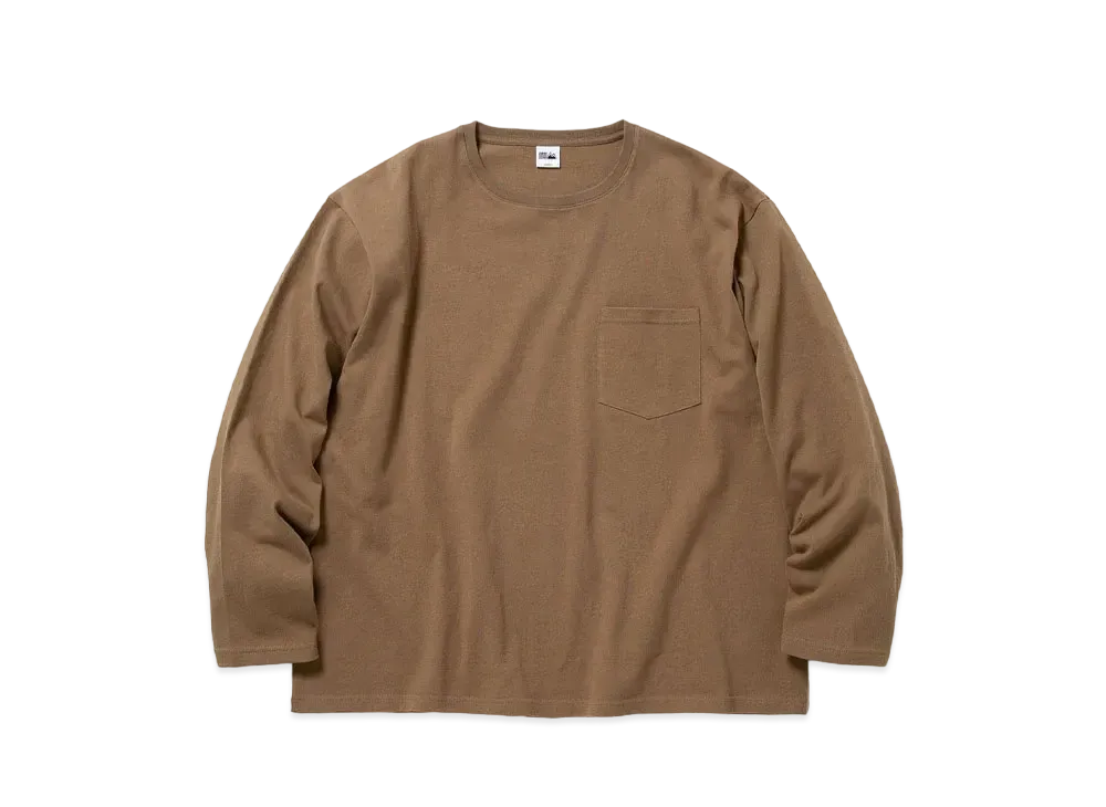 FIRST DOWN BAGGY TEE L/S COTTON HEAVY JERSEY "Light Khaki"