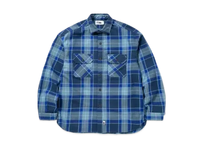 FIRST DOWN WORK L/S SHIRTS COTTON NELCHECK "Blue"