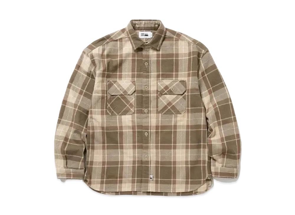 FIRST DOWN WORK L/S SHIRTS COTTON NELCHECK "Beige"