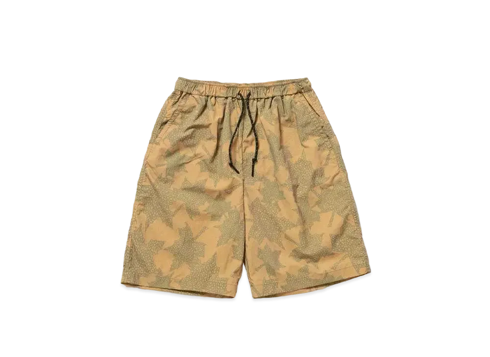 FIRST DOWN COZY SHORTS SUPPLEX NYLON by E-WAX STUDIO "Leaf Yellow"
