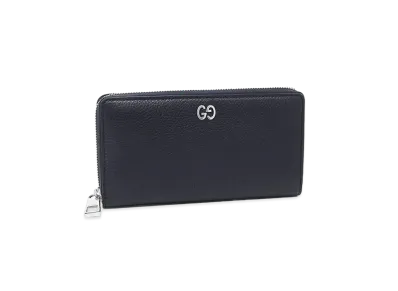 GUCCI Leather Zip Around Wallet "Navy"