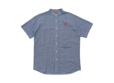 HUMAN MADE STAND COLLAR S/S SHIRT "Blue"