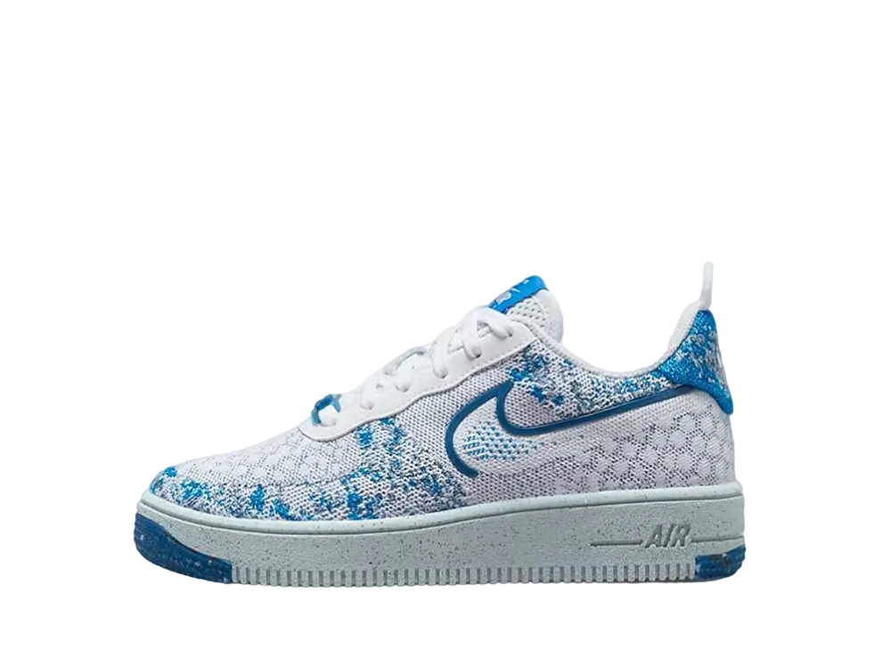 Nike GS Air Force 1 Low Crater Flyknit "White/Photo Blue"