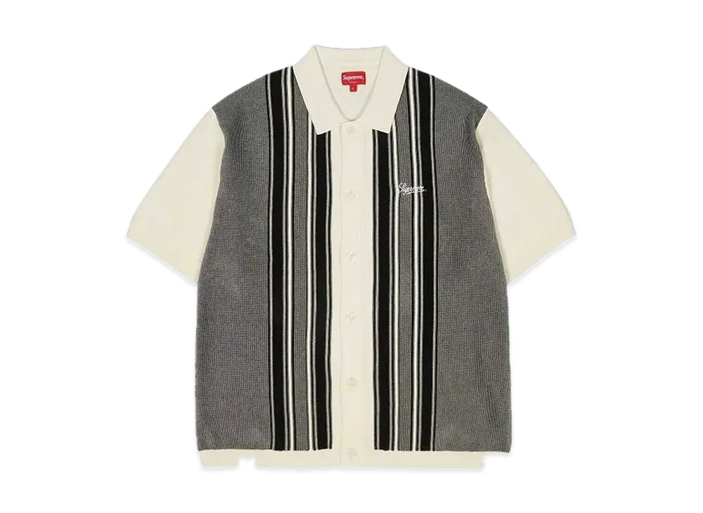 Supreme Stripe Button Up Polo "White"