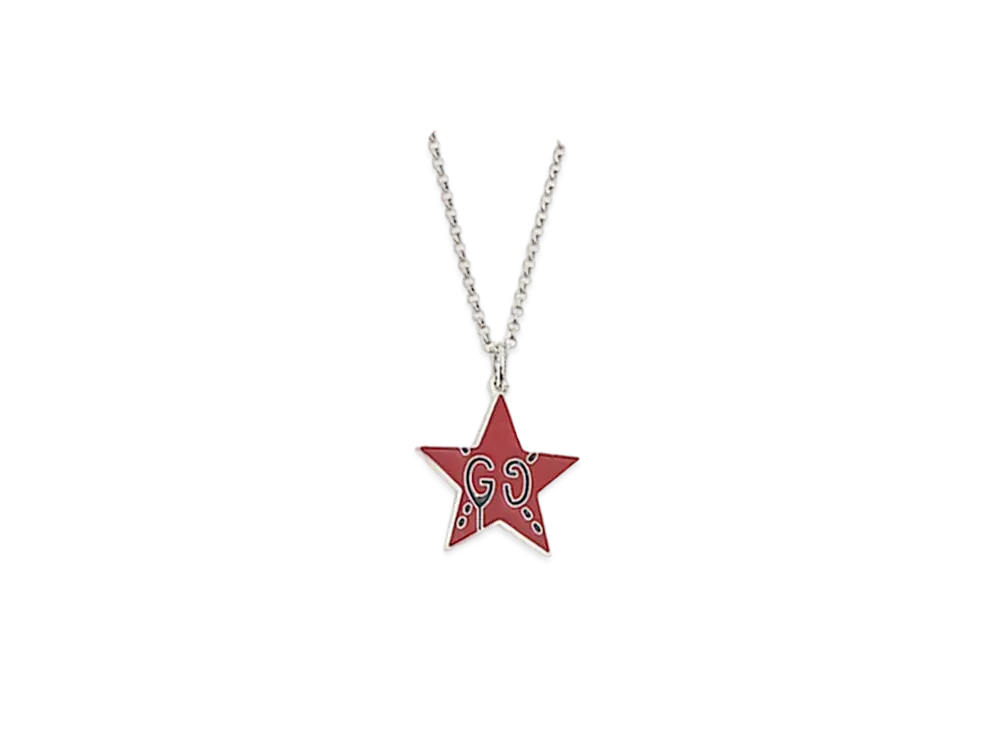 GUCCI Ghost Star Necklace "Red"