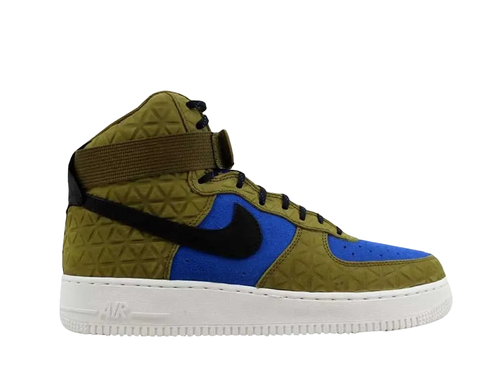 ナイキ ウィメンズ エアフォース1 ハイ プレミアム スウェード "オリーブ フラク/ブラック ミッドナイト ターコイズ"