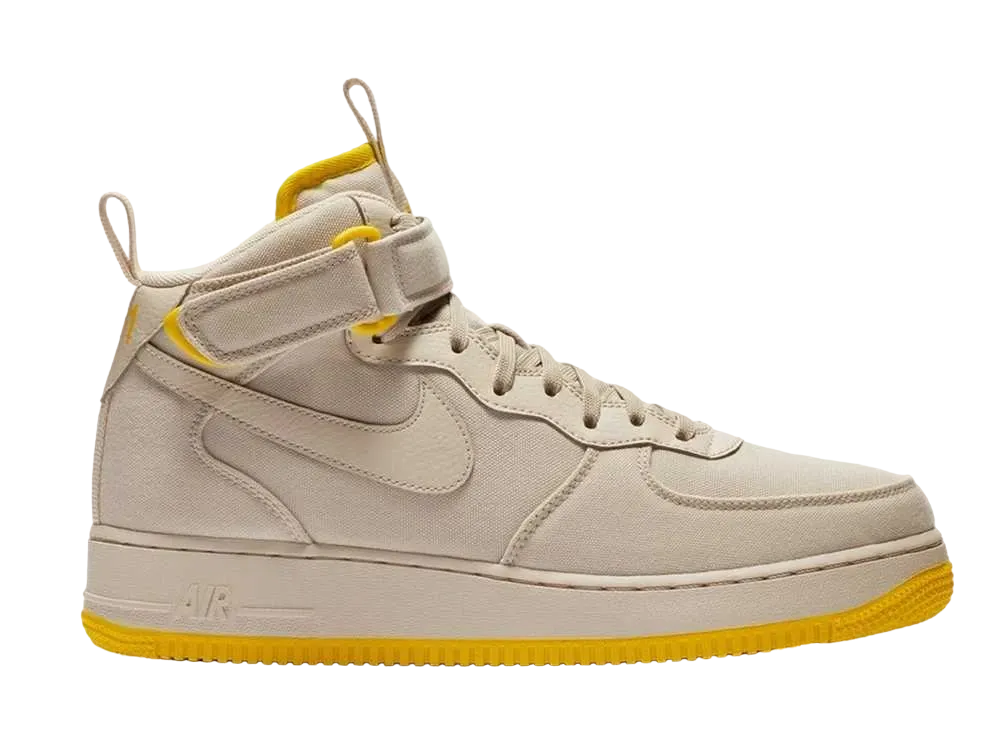 ナイキ エアフォース1 ミッド "キャンバス デザート サンド ビビッド サルファ"